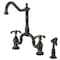 Kingston Brass Bridge Kitchen Faucet with Brass Sprayer, Oil Rubbed Bronze KS7755TXBS - alternate 1